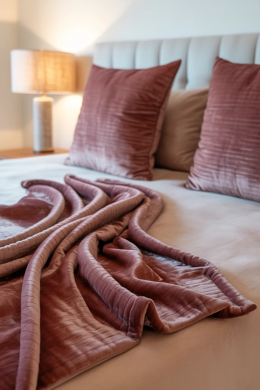 Add a Plush Velvet Throw and Pillows