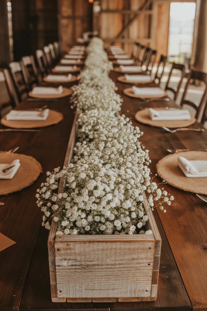 Rustic Charm in a Long Wooden Box