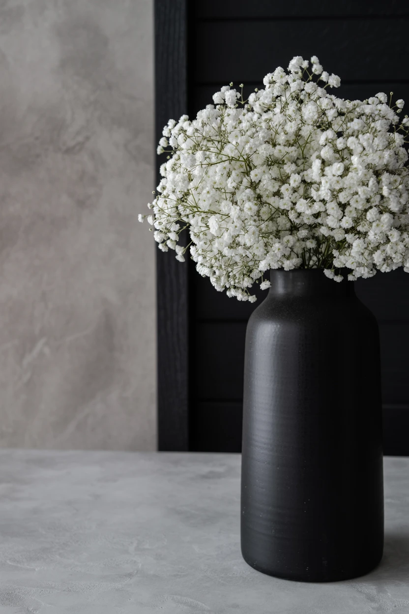 High-Contrast with a Matte Black Vase