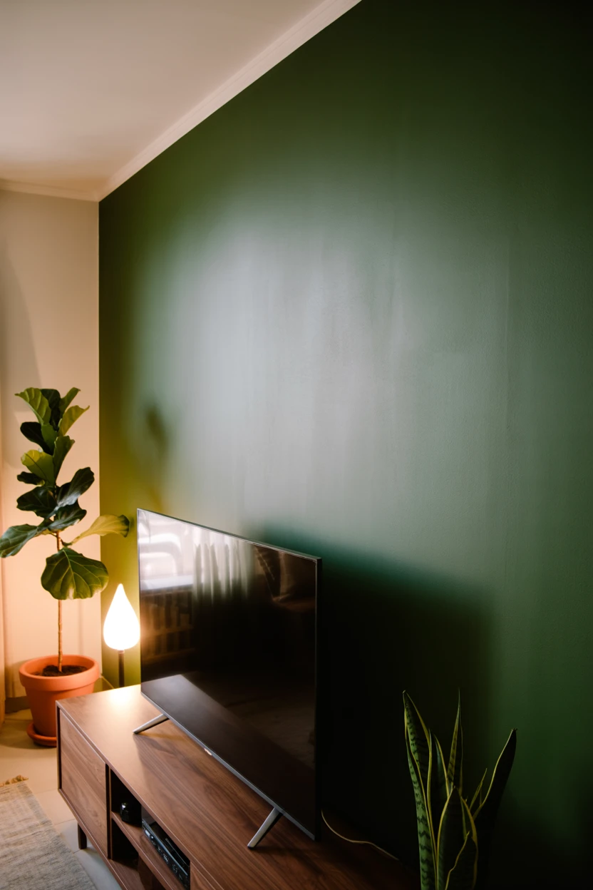 Create a Focal Point with a Matte Forest Green Accent Wall
