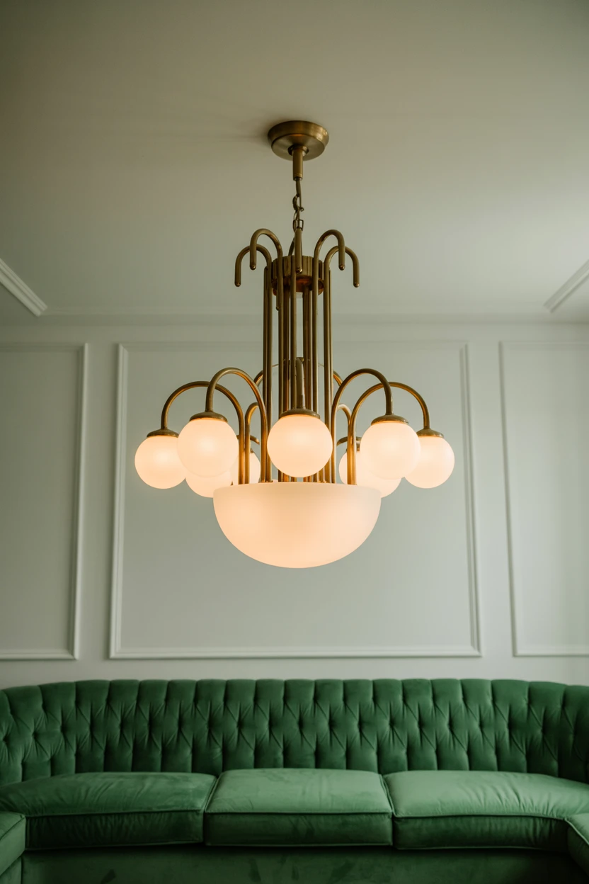 Install an Art Deco-Inspired Chandelier Above