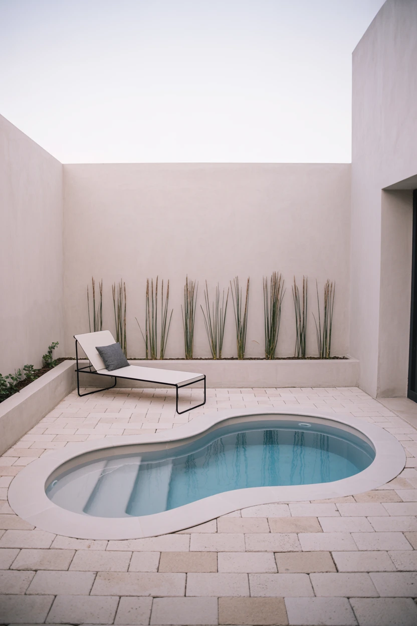The Minimalist Plunge Pool with Travertine Decking