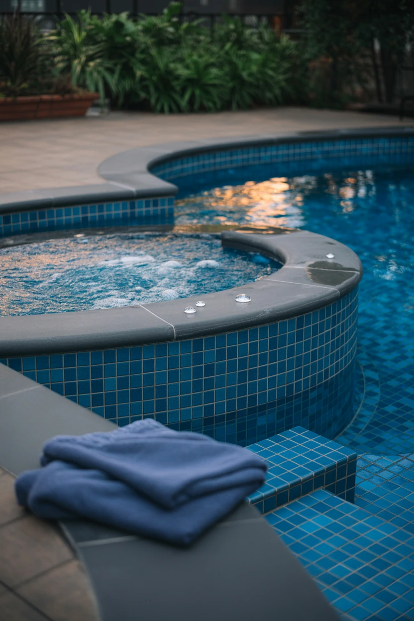 An Integrated Spa Tucked into the Natural Curve