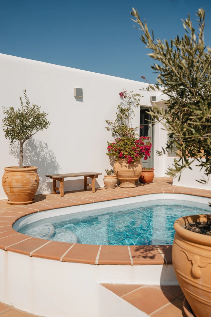 Embrace a Mediterranean Vibe with White Stucco and Terracotta