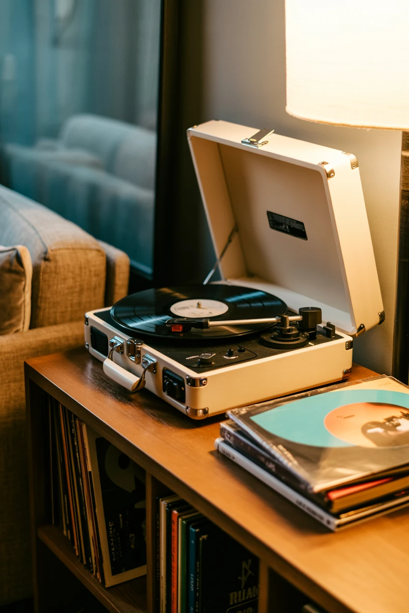 Set the Mood with a Vintage-Style Record Player