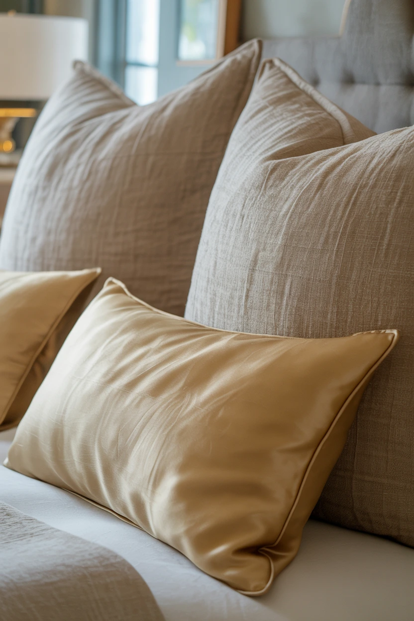 Layer Silk and Linen Pillowcases for Tactile Contrast