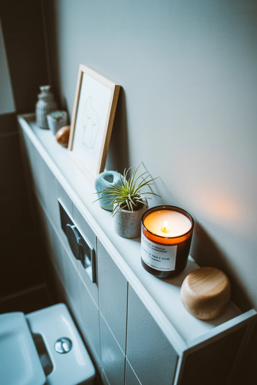 Use a Narrow Picture Ledge for Rotatable Decor