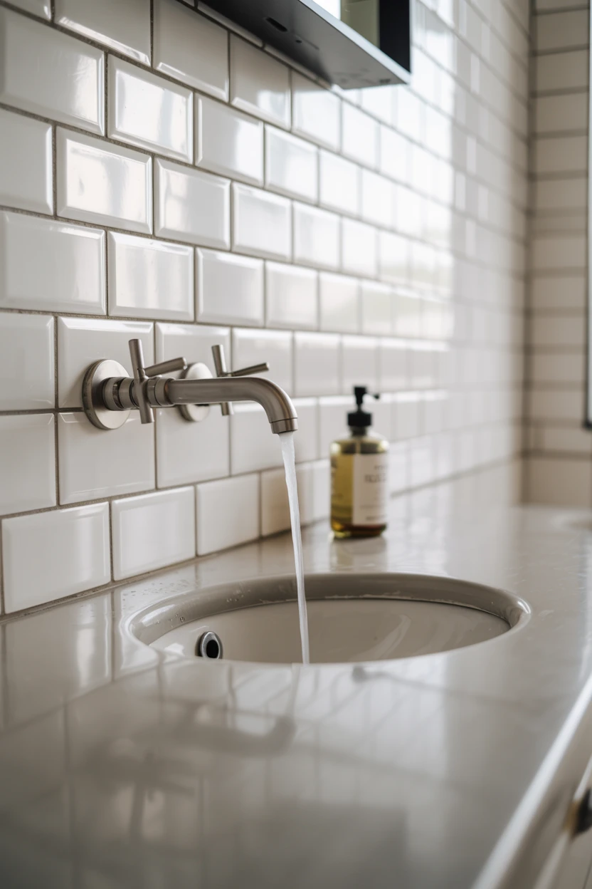 Free Up Counter Space with a Wall-Mounted Faucet