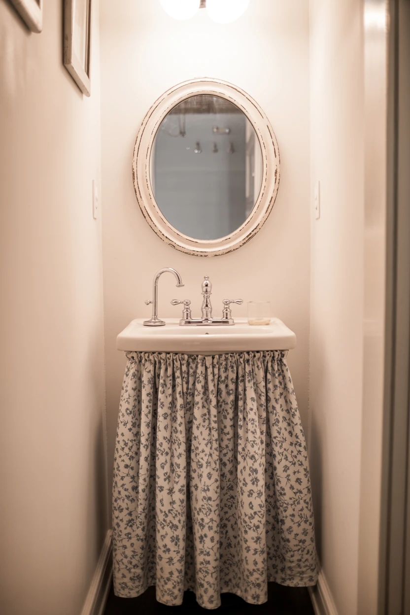 Use a Skirted Sink to Elegantly Hide Supplies
