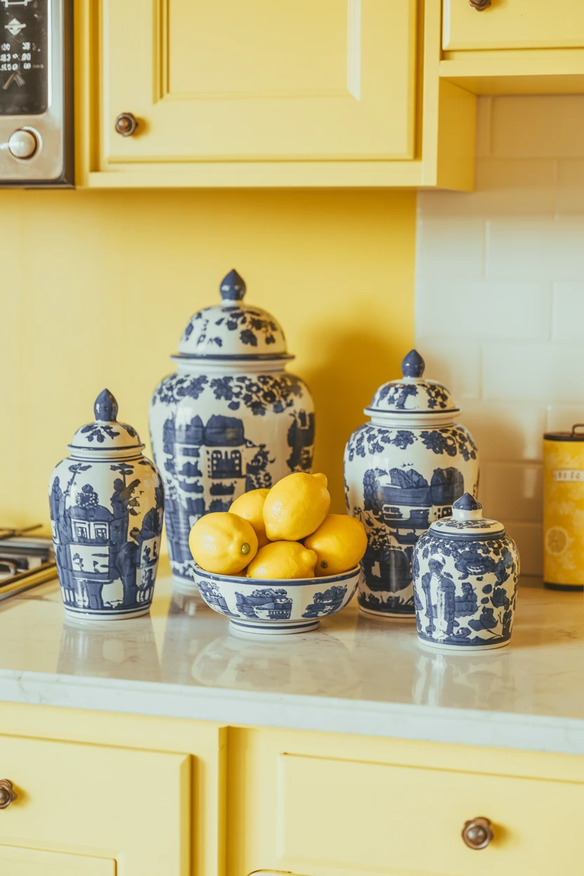 Style with Classic Blue and White Ginger Jars for a Pop of Contrast