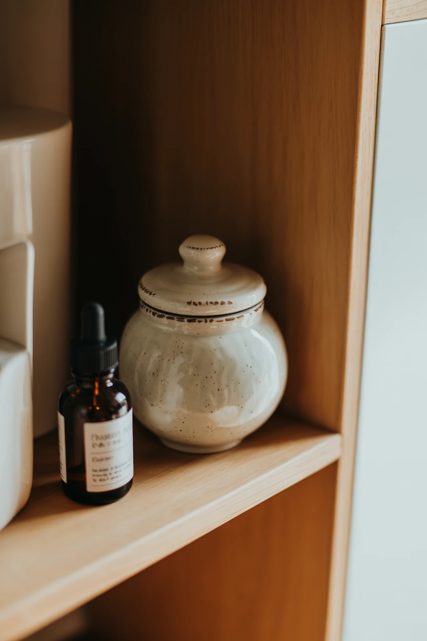 Use a Lidded Ceramic Jar as a Cotton Ball Holder