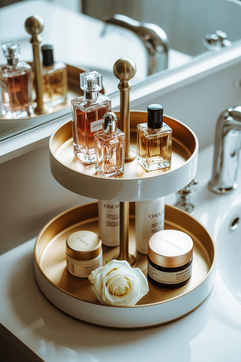 Create a Tiered Tray for Perfumes and Skincare