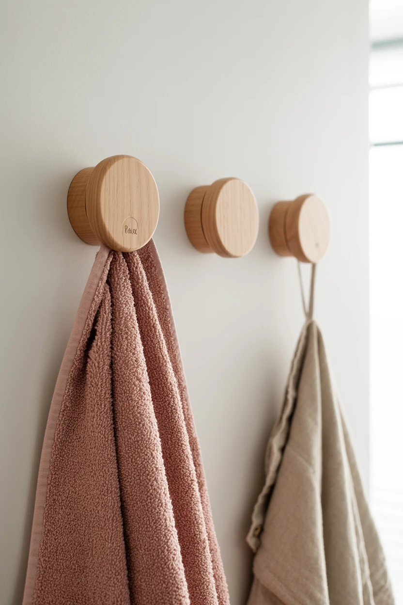 Install a Set of Minimalist Wooden Wall Hooks