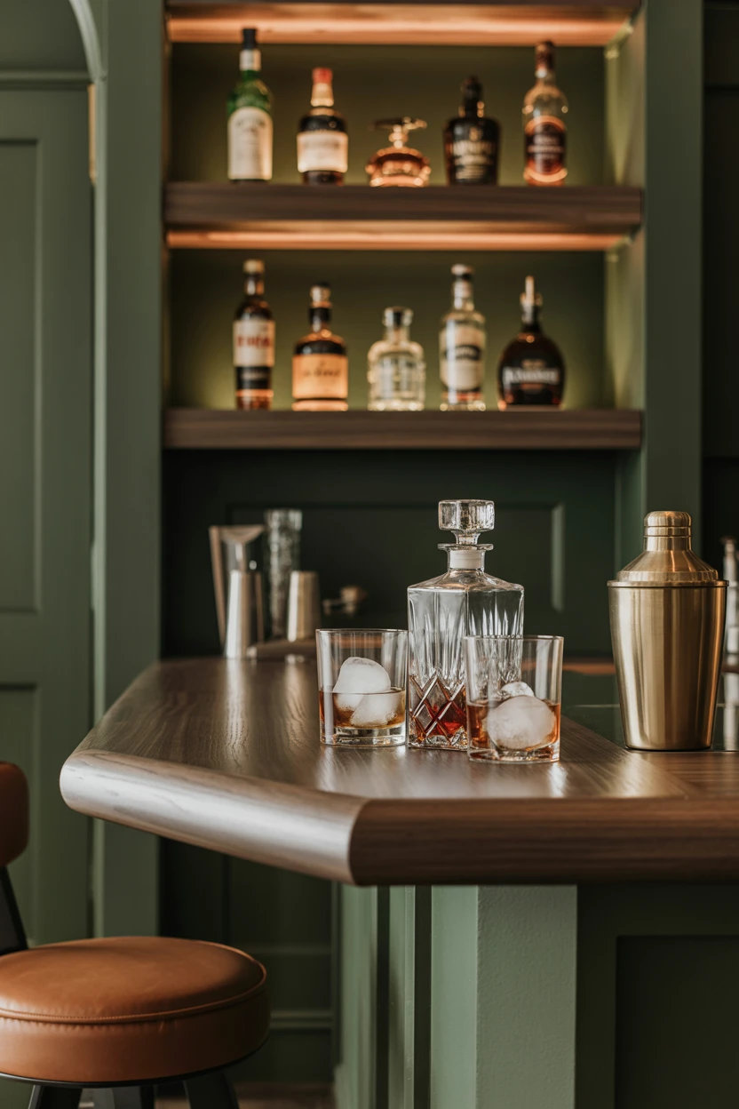 A Sophisticated Speakeasy Bar Corner