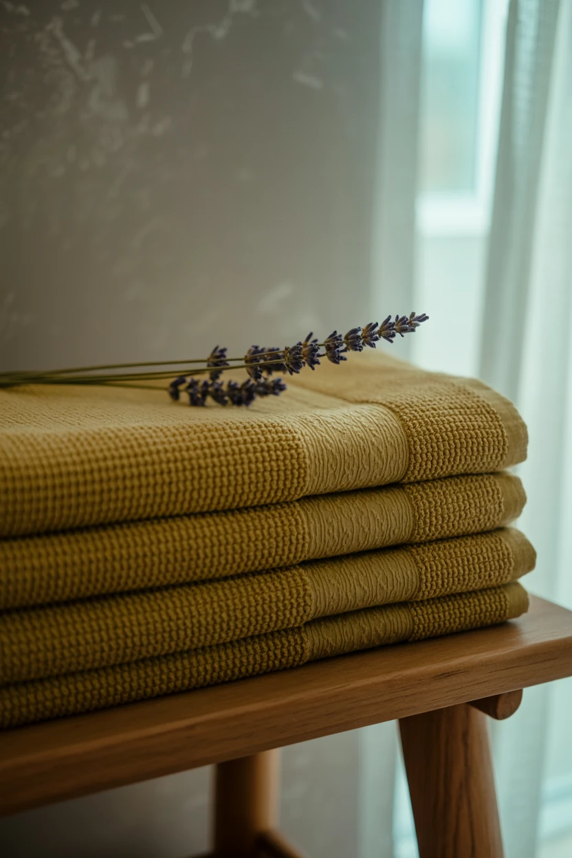 Use Dark, Moody Towels in Waffle Weave