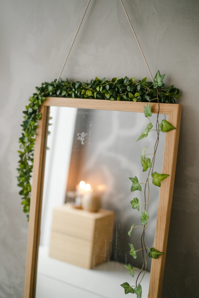 Drape Faux Ivy Along a Shelf or Mirror