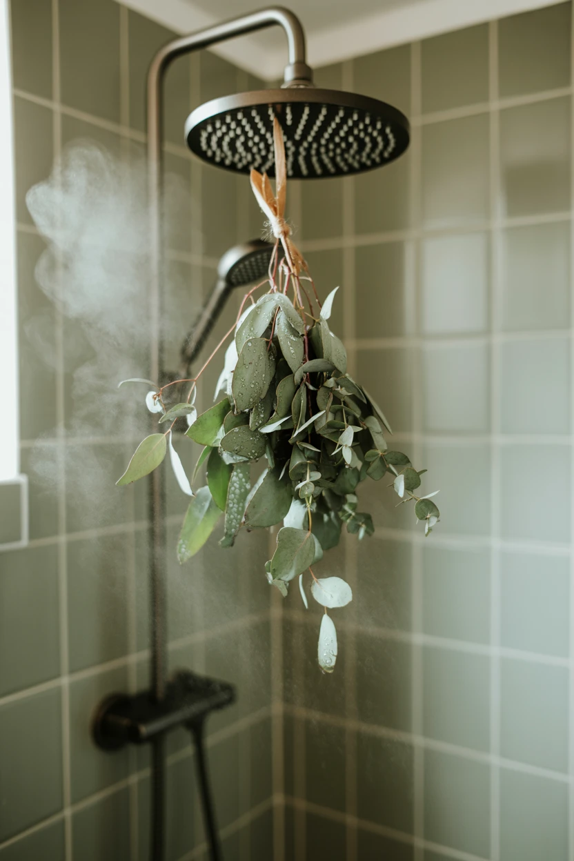 Hang a Fresh Eucalyptus Bundle in the Shower