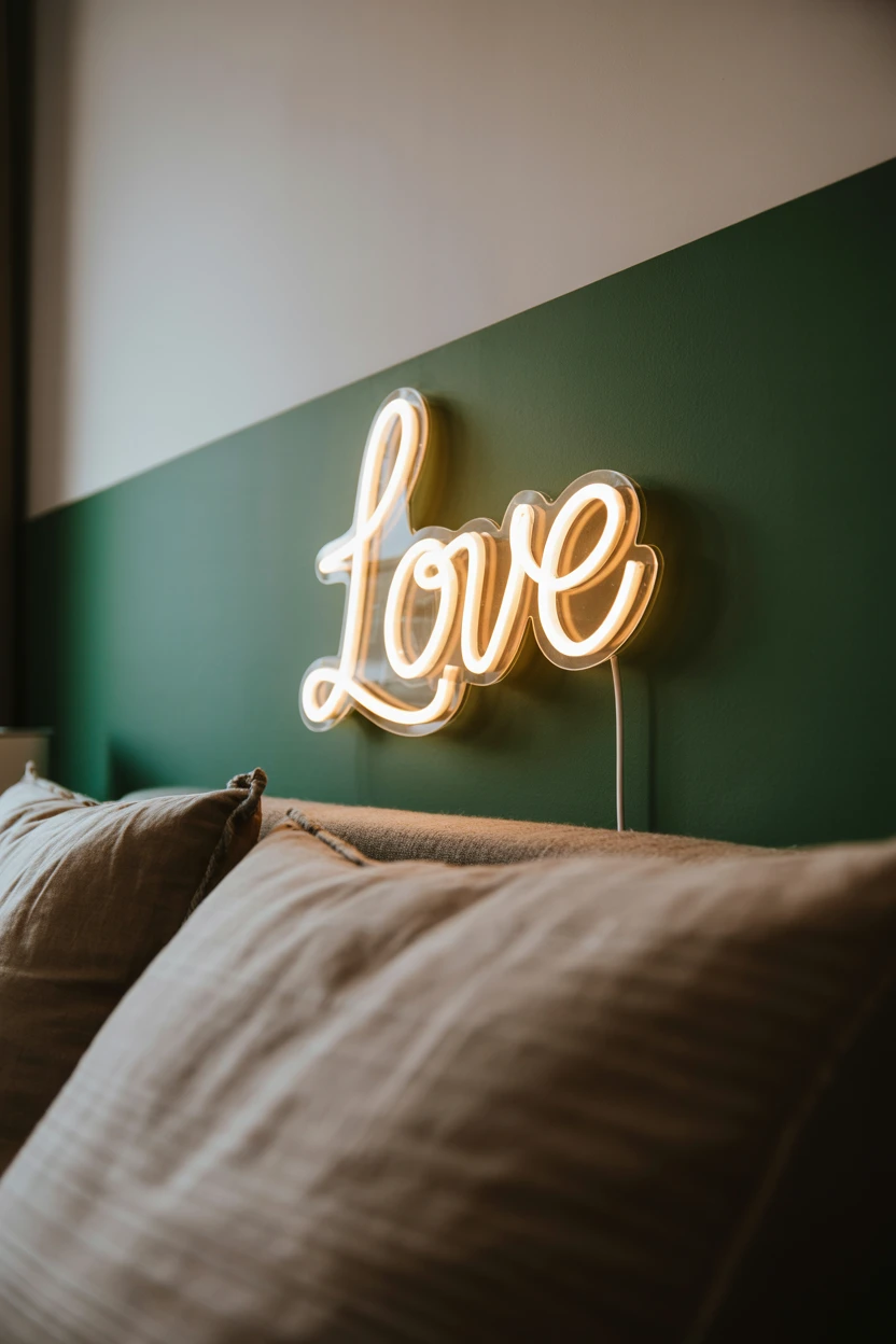 Add a Soft Neon Sign with a Romantic Word