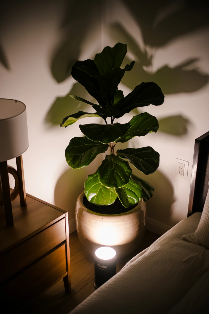 Use Uplighting Behind a Plant or Furniture