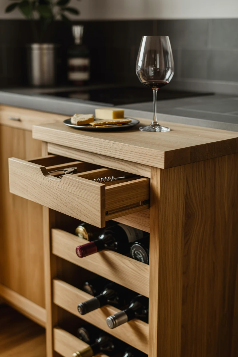 An Island with a Built-In Wine Rack