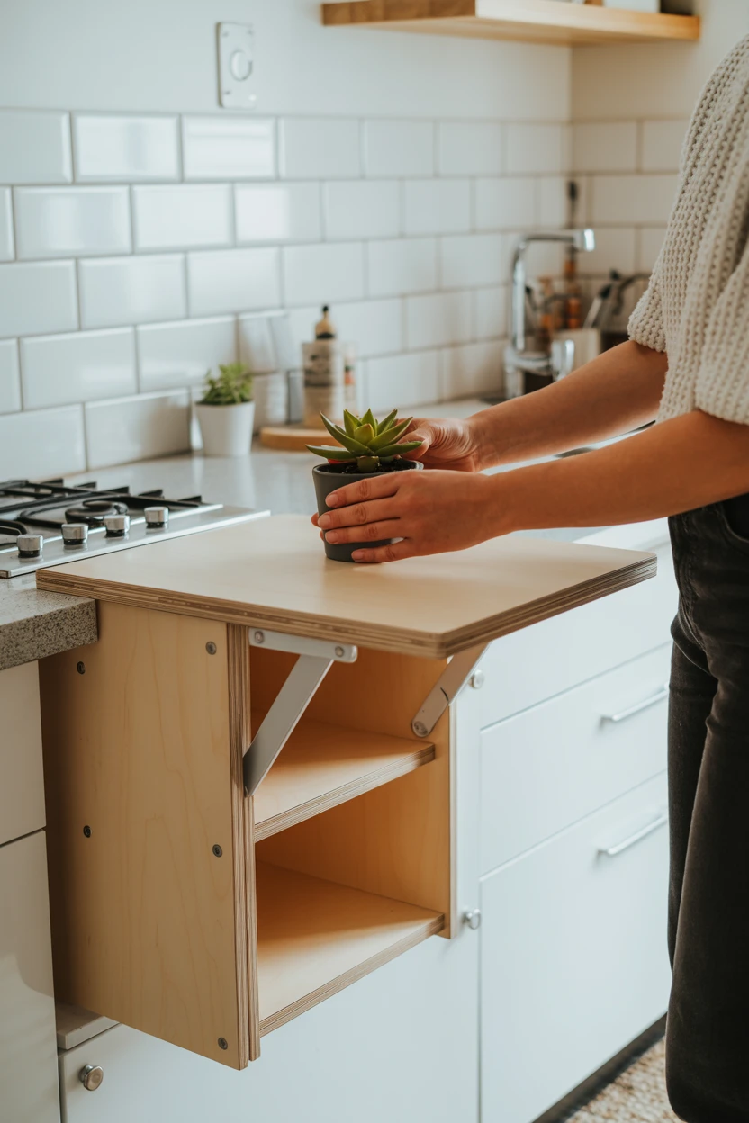 The Wall-Mounted Fold-Down Island