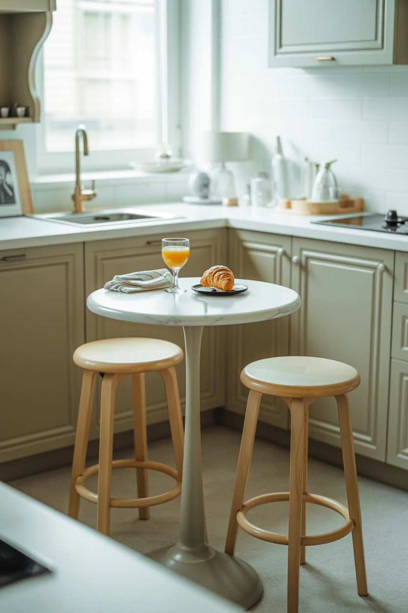 A Round Pedestal Table for Flow