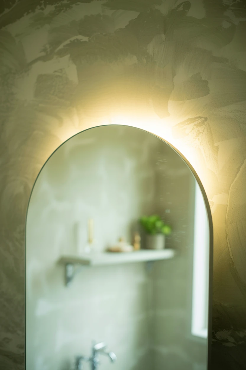 Create a Soft Glow with an Arched, Backlit Mirror