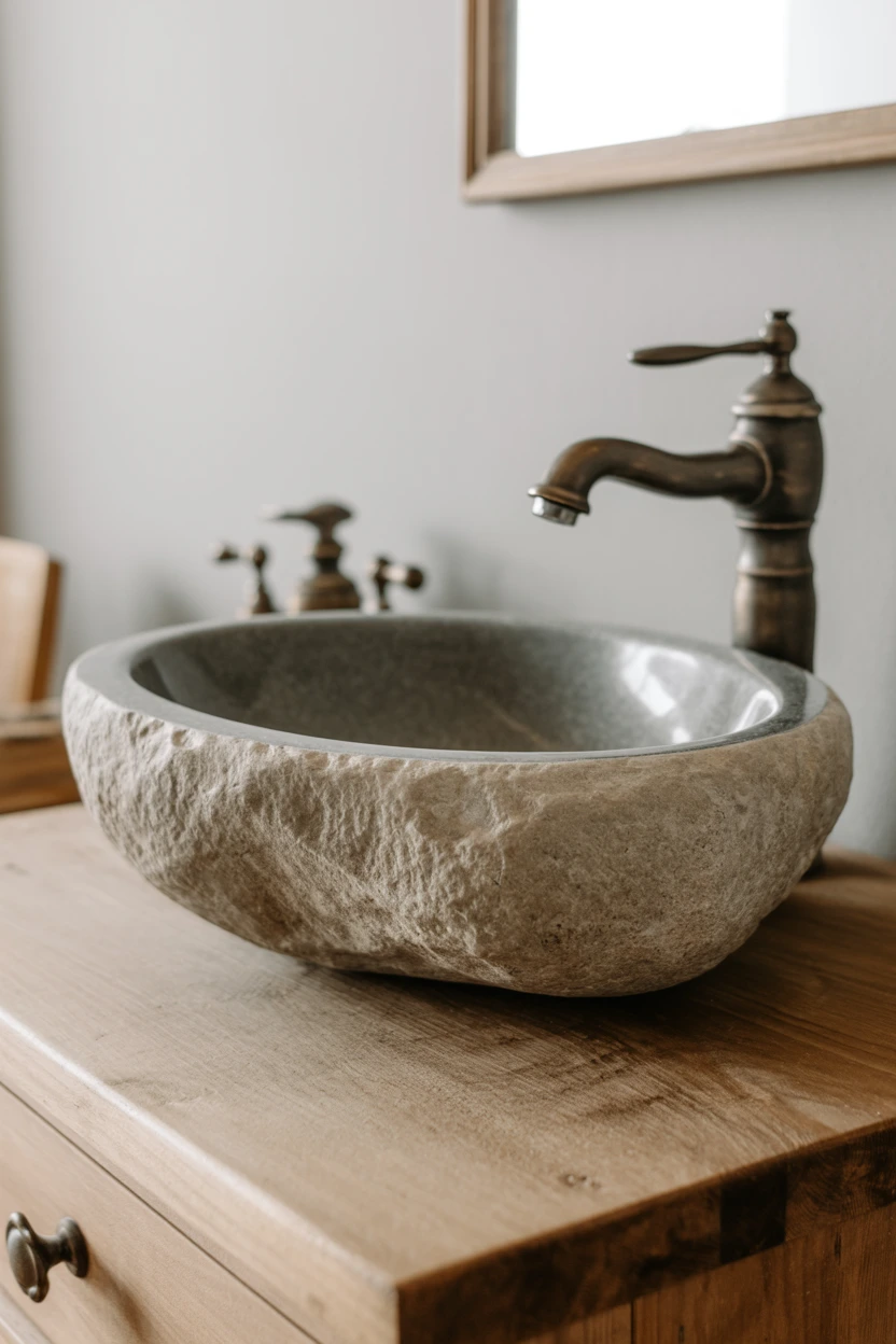 Introduce Natural Beauty with a Stone Vessel Sink
