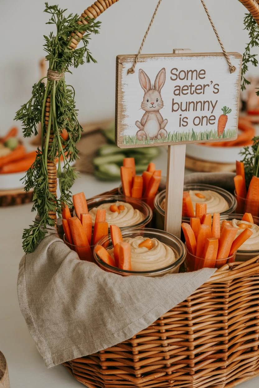 The Some Bunny is One Basket of Carrots Snack Display