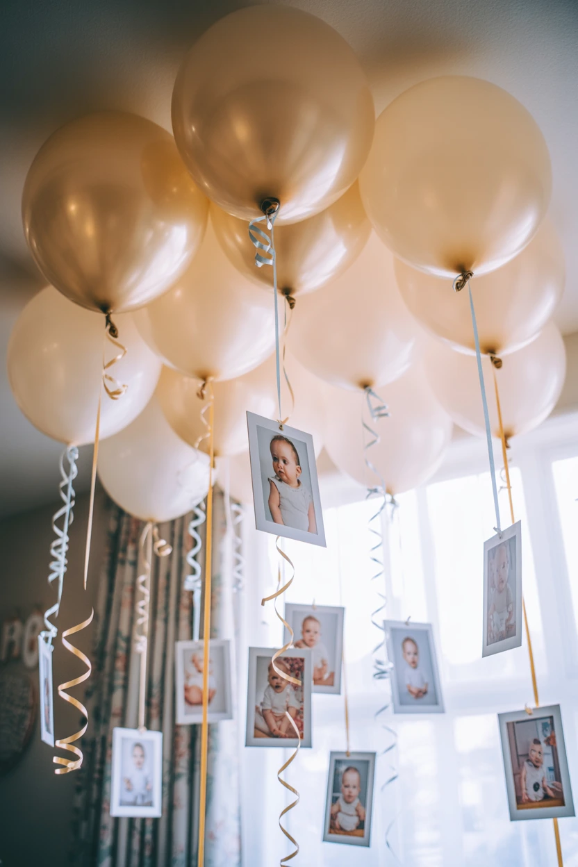 Floating Photo Balloons with Ribbon Tails