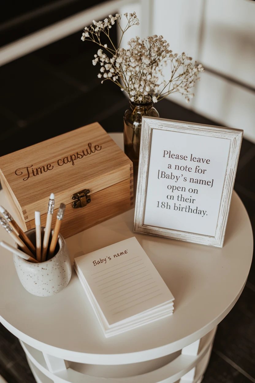 A Time Capsule Station with Notes for the 18th Birthday