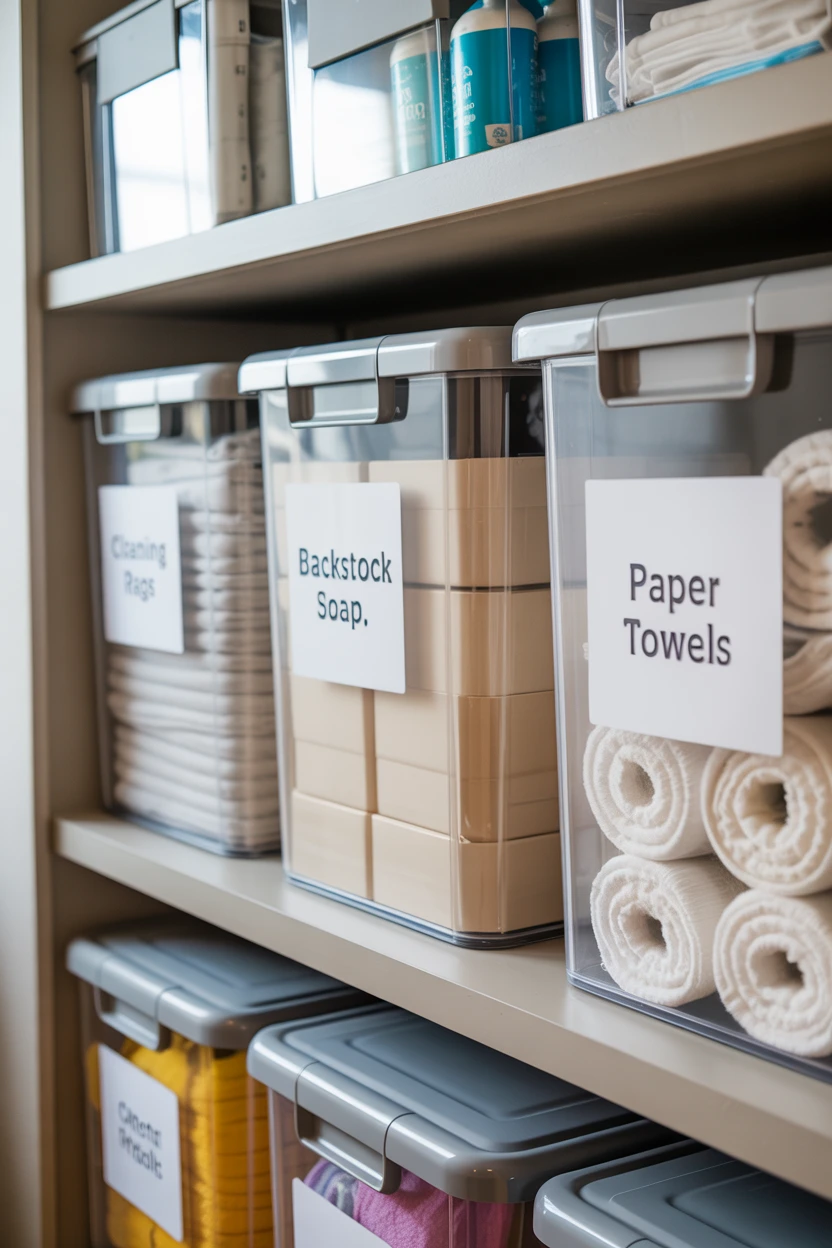 Use Labeled Clear Bins for Backstock
