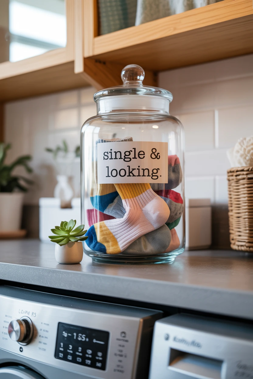 Create a 'Lost Sock' Jar or Basket