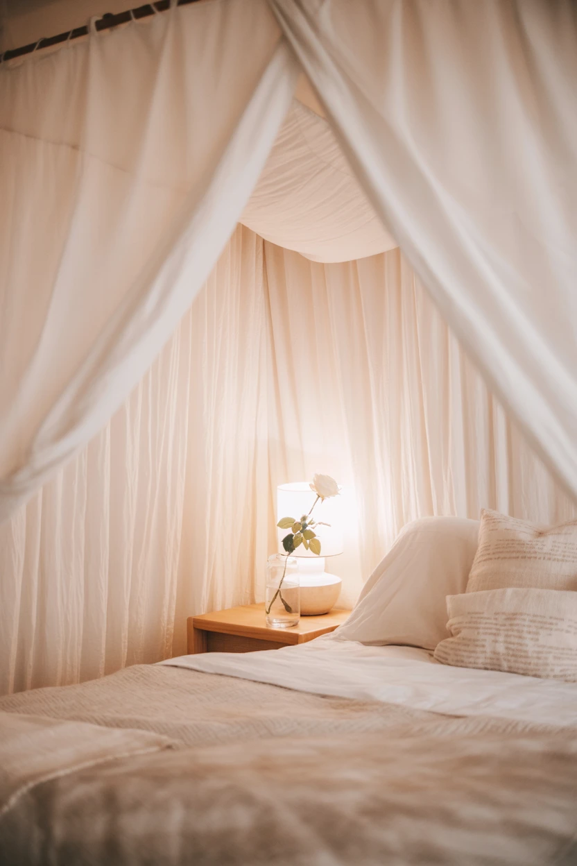 Drape a Sheer Fabric Canopy for a Dreamy Escape