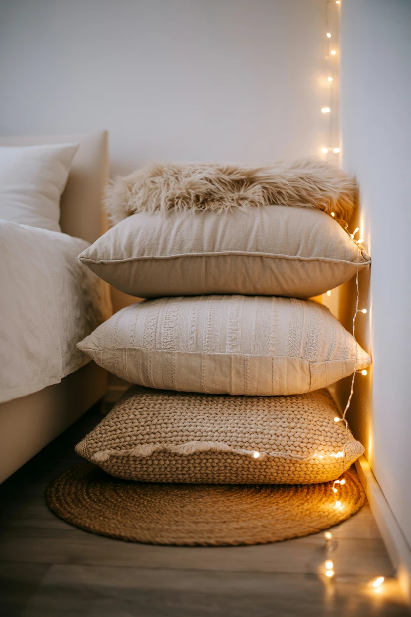 Create a Cozy Corner with Floor Cushions and Blankets