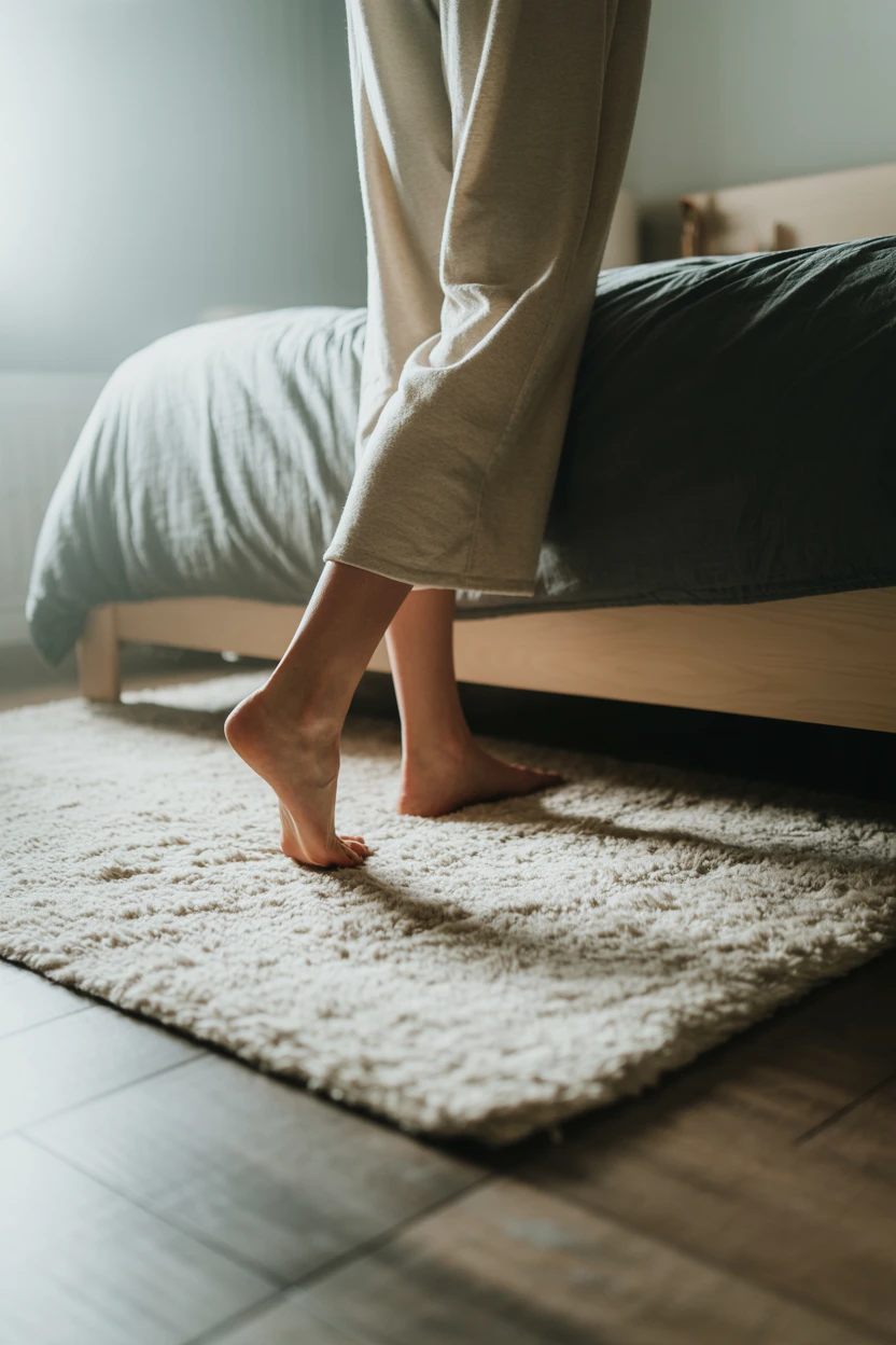 Place a Plush Area Rug for Softness Underfoot