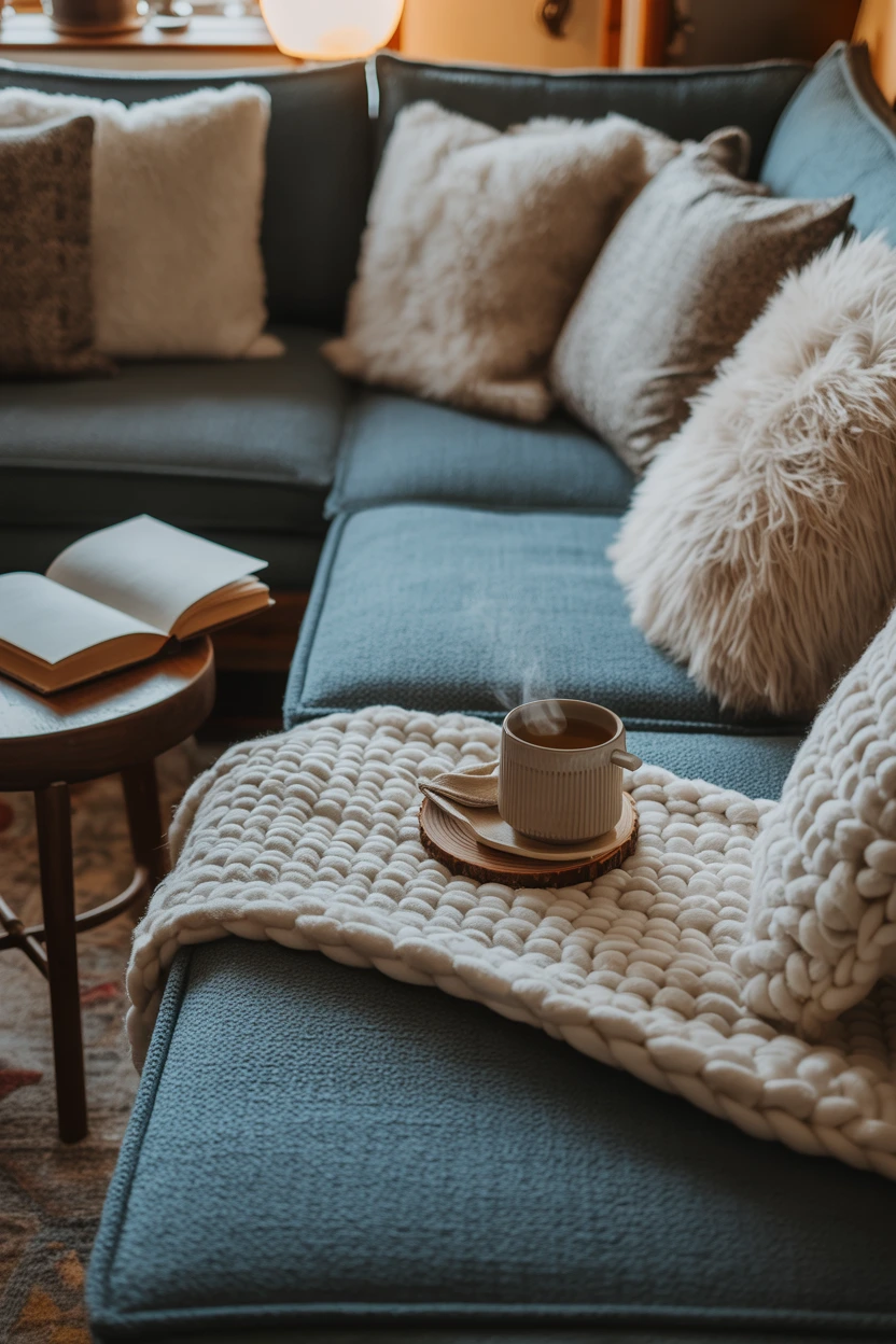 Create a Cozy Corner with a Blue Chaise Sectional