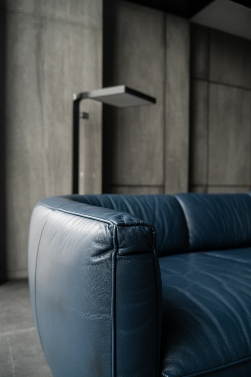 Use a Blue Leather Sofa for a Unique Textural Twist