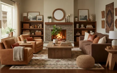 22 Cozy Living Room Ideas in Brown and Earth Tones