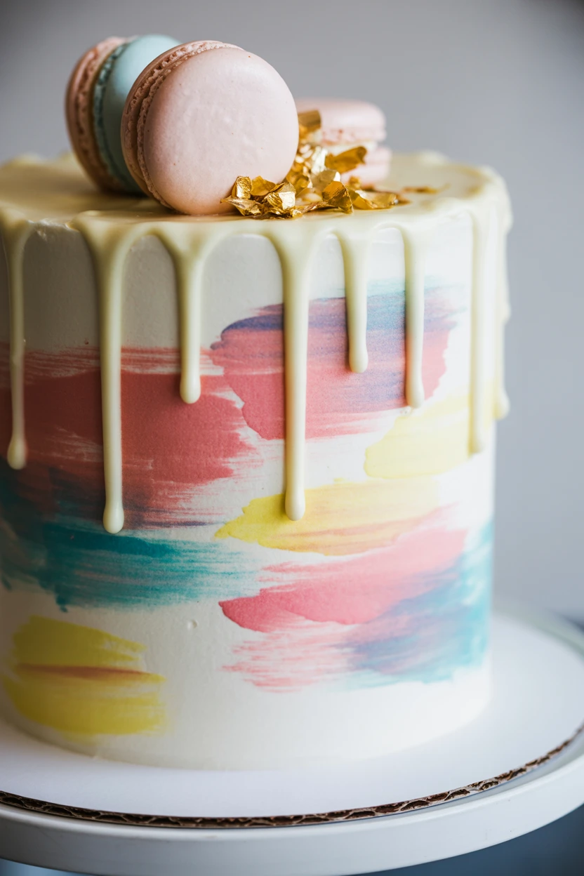 Create a Pastel Watercolor Drip Cake