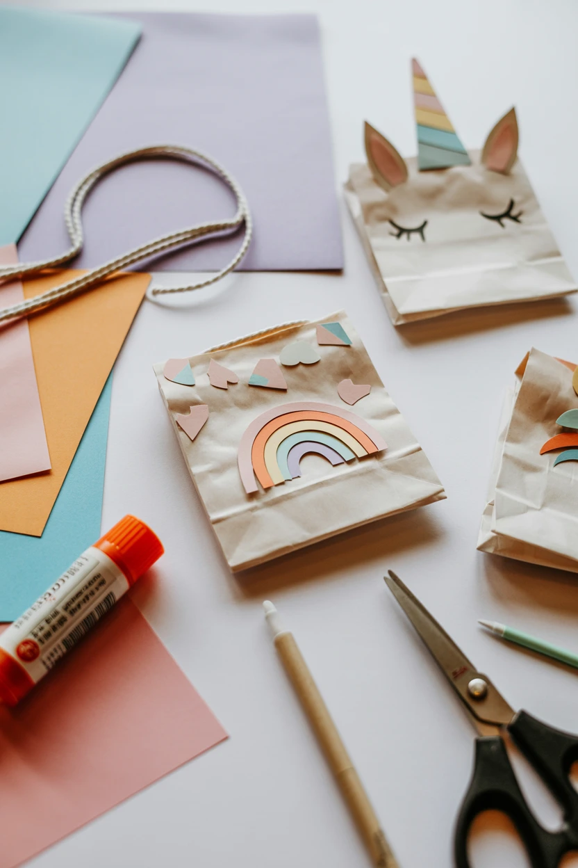 Assemble DIY Pastel Party Favor Bags