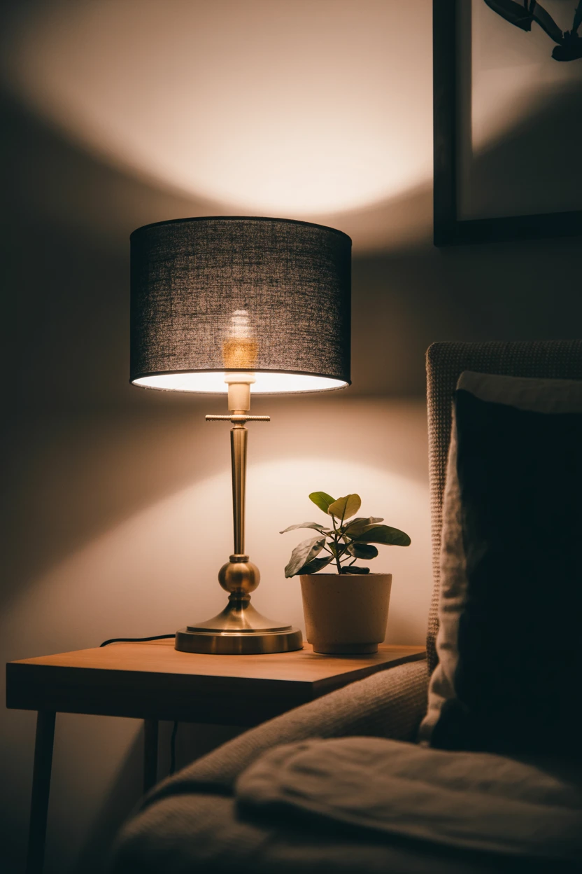 Swap Standard Lampshades for Black or Dark-Toned Ones