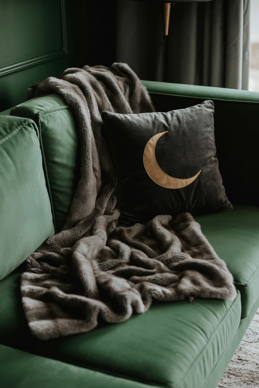 Layer with Deep-Hued Velvet and Faux Fur Throws