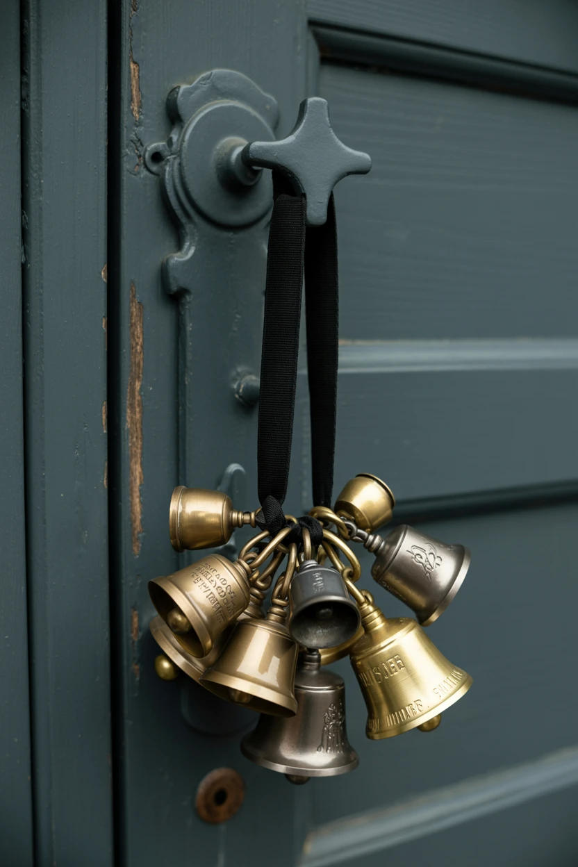 Display a Collection of Bells on a Door Handle or Wall