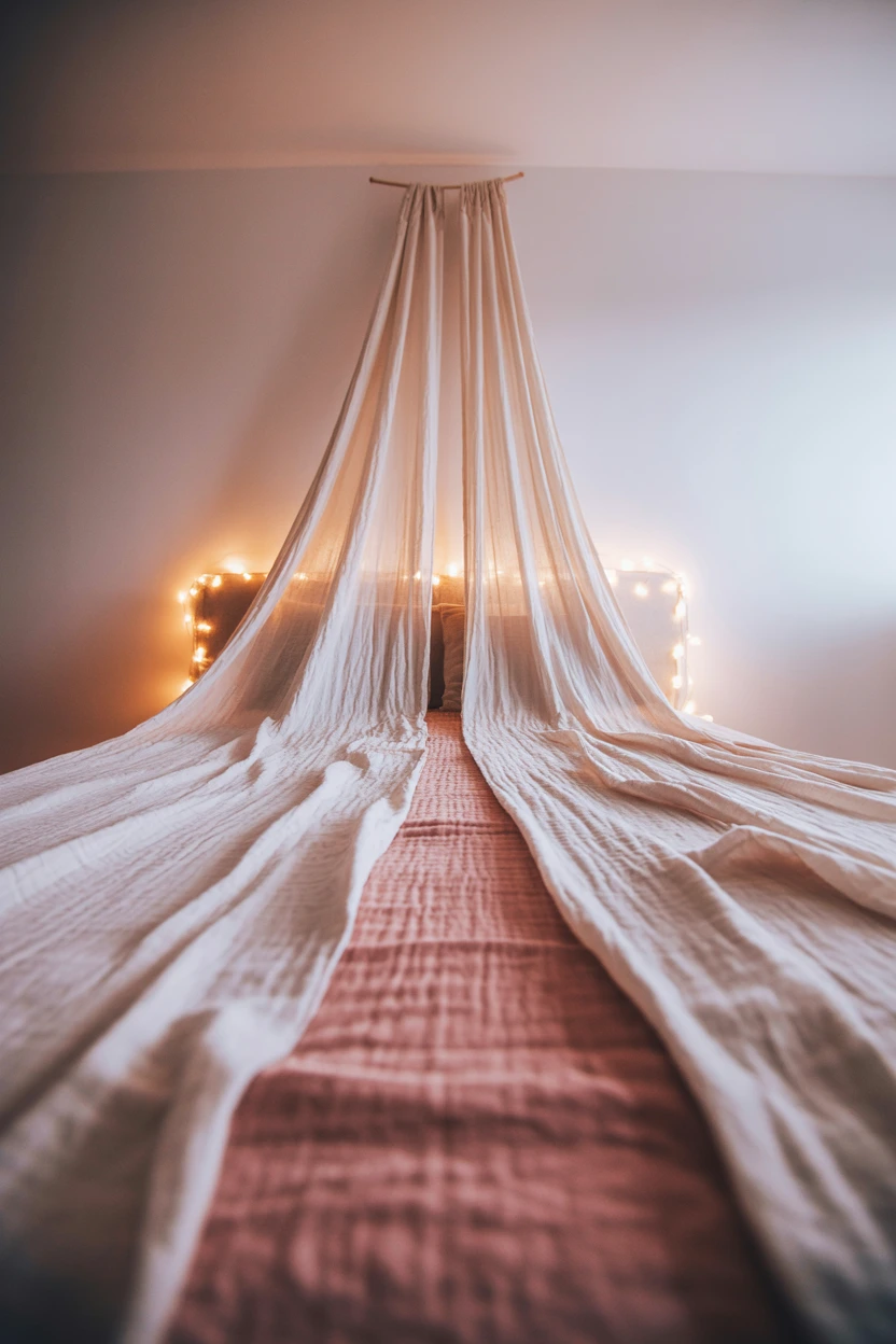 Drape Sheer Fabric for a Faux Canopy Effect