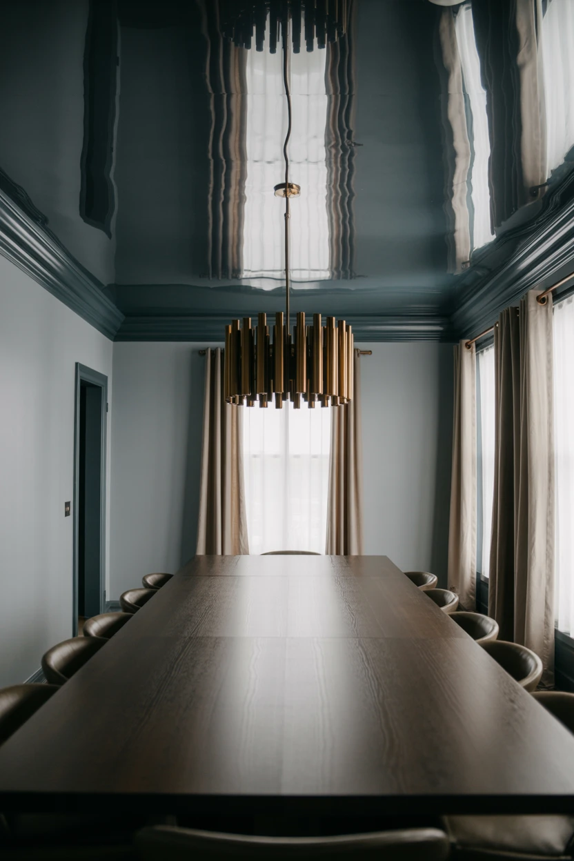 Paint the Ceiling a High-Gloss Lacquered Charcoal