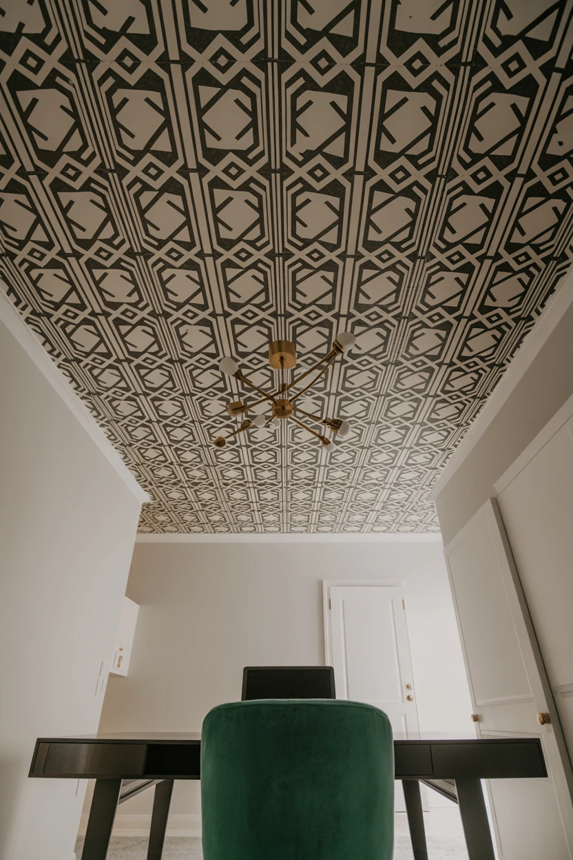 Use Large-Scale Geometric Wallpaper for a Bold Graphic