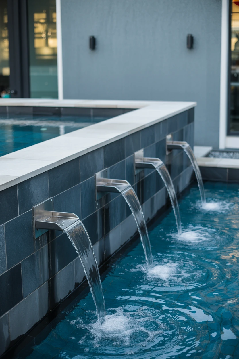 The Raised Pool with a Water Feature Wall