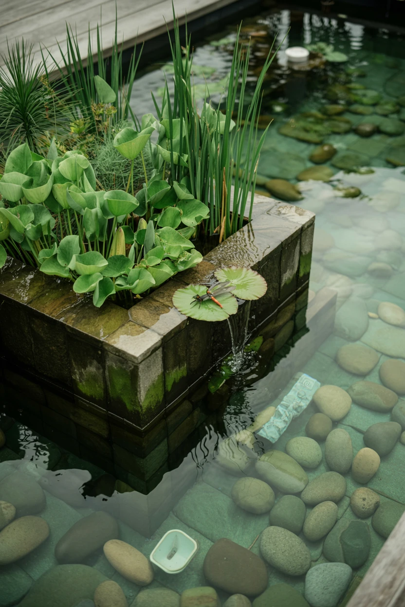 The Natural Pool with Integrated Planters