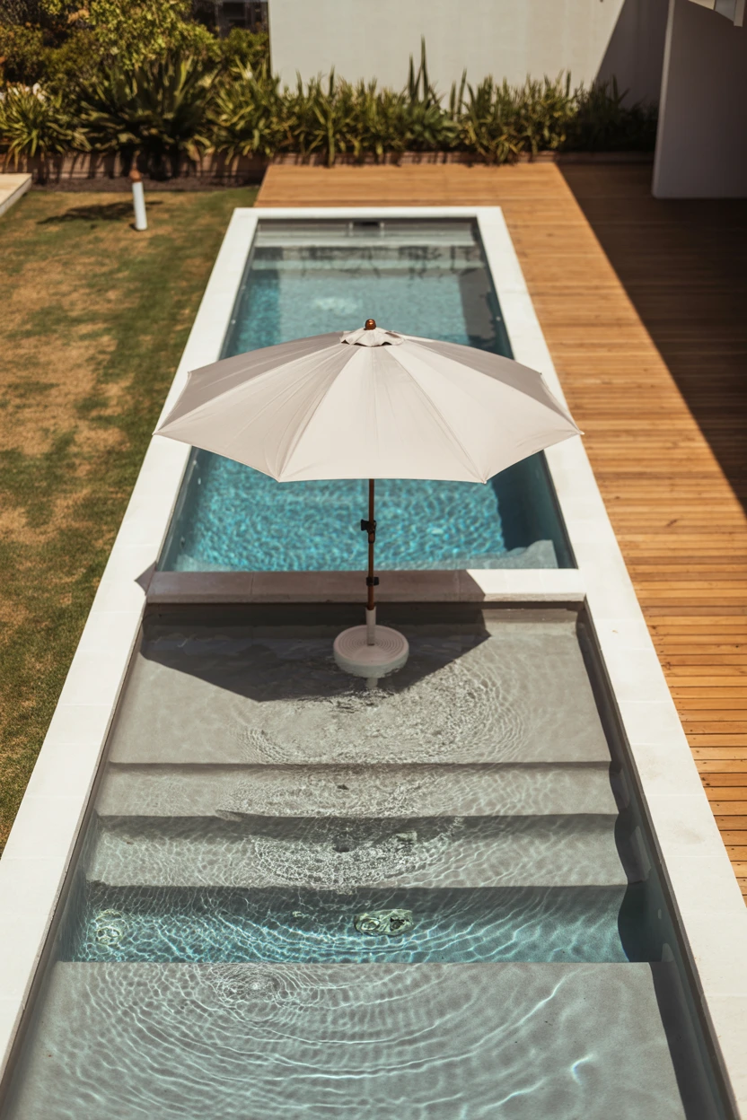 The Slim Pool with a Baja Shelf Entrance